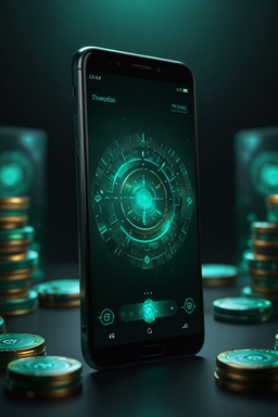 Móvil con app de casino